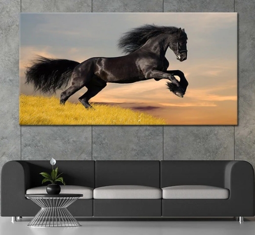 friesian horse painting